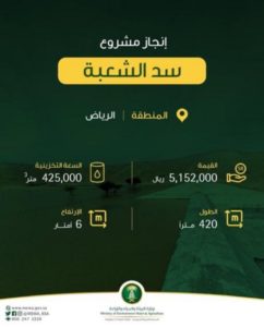 “البيئة” تنجز 4 سدود جديدة في الرياض بتكلفة 25.7 مليون ريال