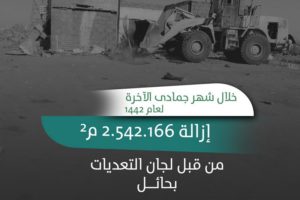 جرافيك.. إزالة 2.542.166م2 من التعديات على أراضٍ حكومية بحائل