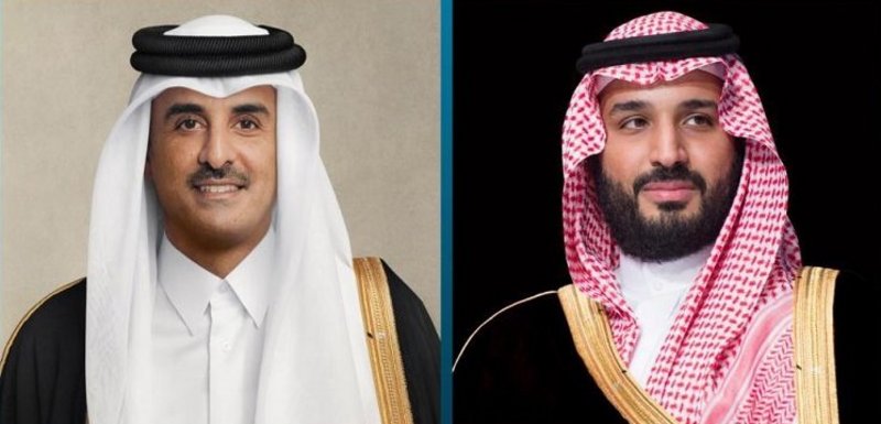 ولي العهد يبحث مع أمير قطر مبادرتَيْ “السعودية الخضراء” و”الشرق ا