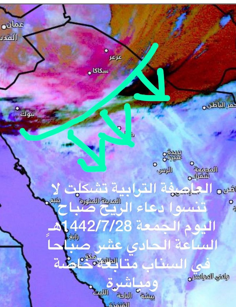 العاصفة الترابية ستطول عديداً من المناطق