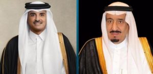 خادم الحرمين الشريفين يتلقى اتصالاً هاتفياً من أمير قطر