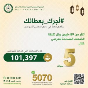 “مكافحة السرطان” تطلق حملتها الرمضانية “أجرك بعطائك”