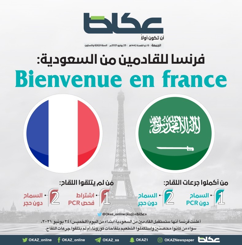 فرنسا ترحّب بالقادمين من السعودية: Bienvenue en France – أخبار السعودية