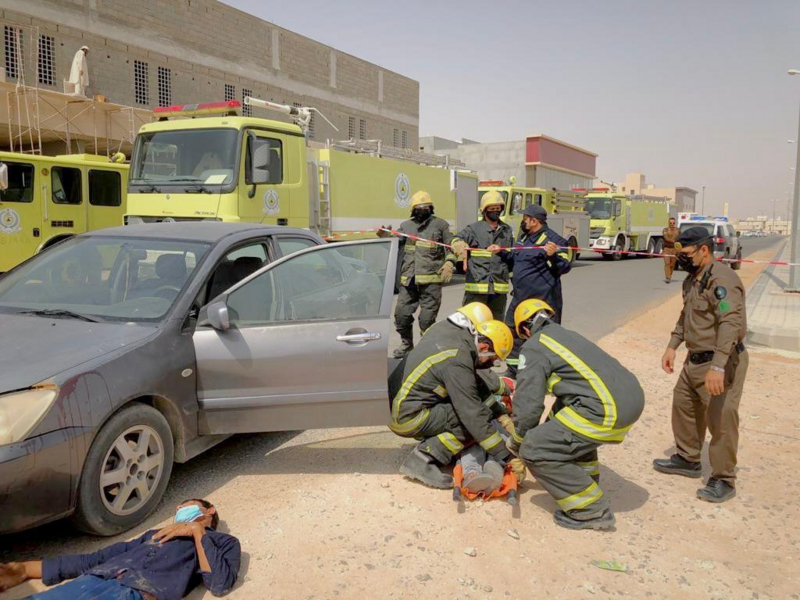 مستشفى الدلم ينفذ فرضية ناجحة لحادث سير مروري