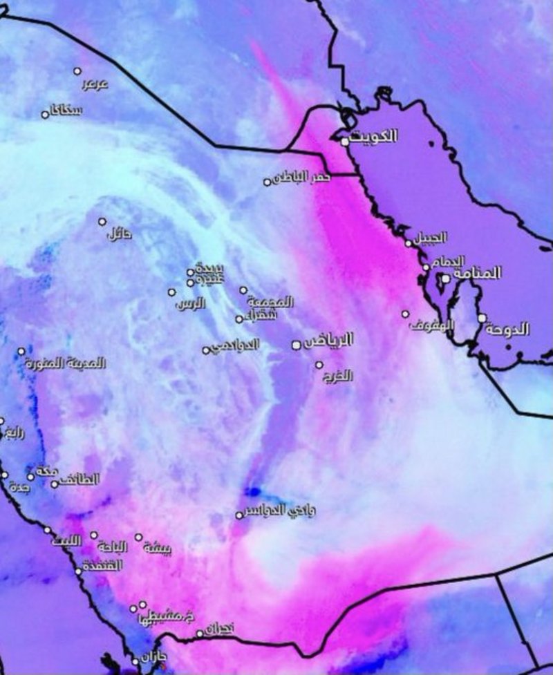 توقع تحرك الغبار “الزهري” نواحي الرياض والش