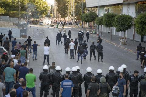 مواجهات بين متظاهرين وقوات أمن فلسطينية في رام الله