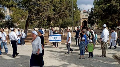 إسرائيل تسمح برفع علمها في الأقصى وتبطش بمن يرفع علم فلسطين