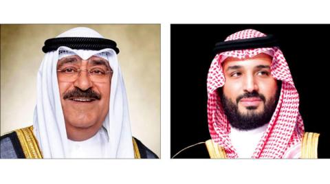 محمد بن سلمان يتلقى اتصالاً هاتفياً من ولي عهد الكويت