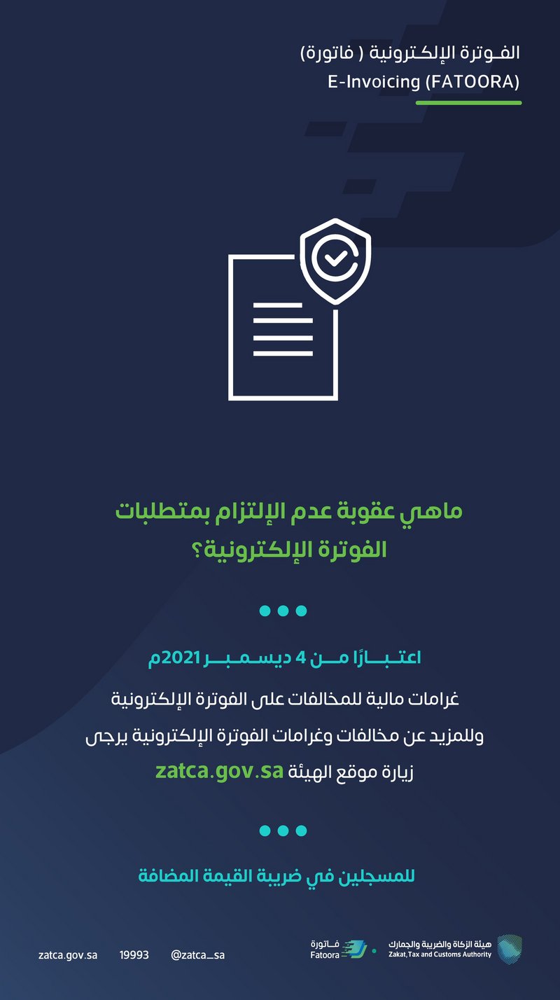 تصل إلى 50 ألف ريال.. تعرف على عقوبات عدم الالتزام بنظام “الفوترة