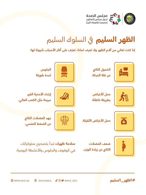 مجلس الصحة الخليجي يقدم 7 نصائح لمن يعاني من آلام الظهر – أخبار السعودية