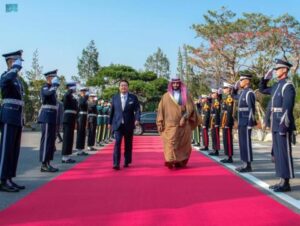 محمد بن سلمان يغادر كوريا ويبعث ببرقية شكر لرئيسها