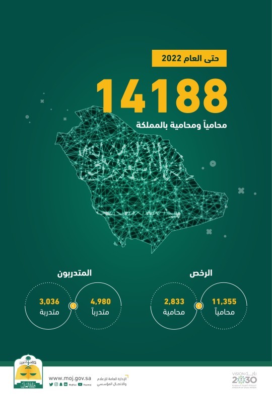 وزارة العدل: 1083 رخصة صدرت لمحاميات في 2022 – أخبار السعودية